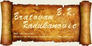 Bratovan Radukanović vizit kartica